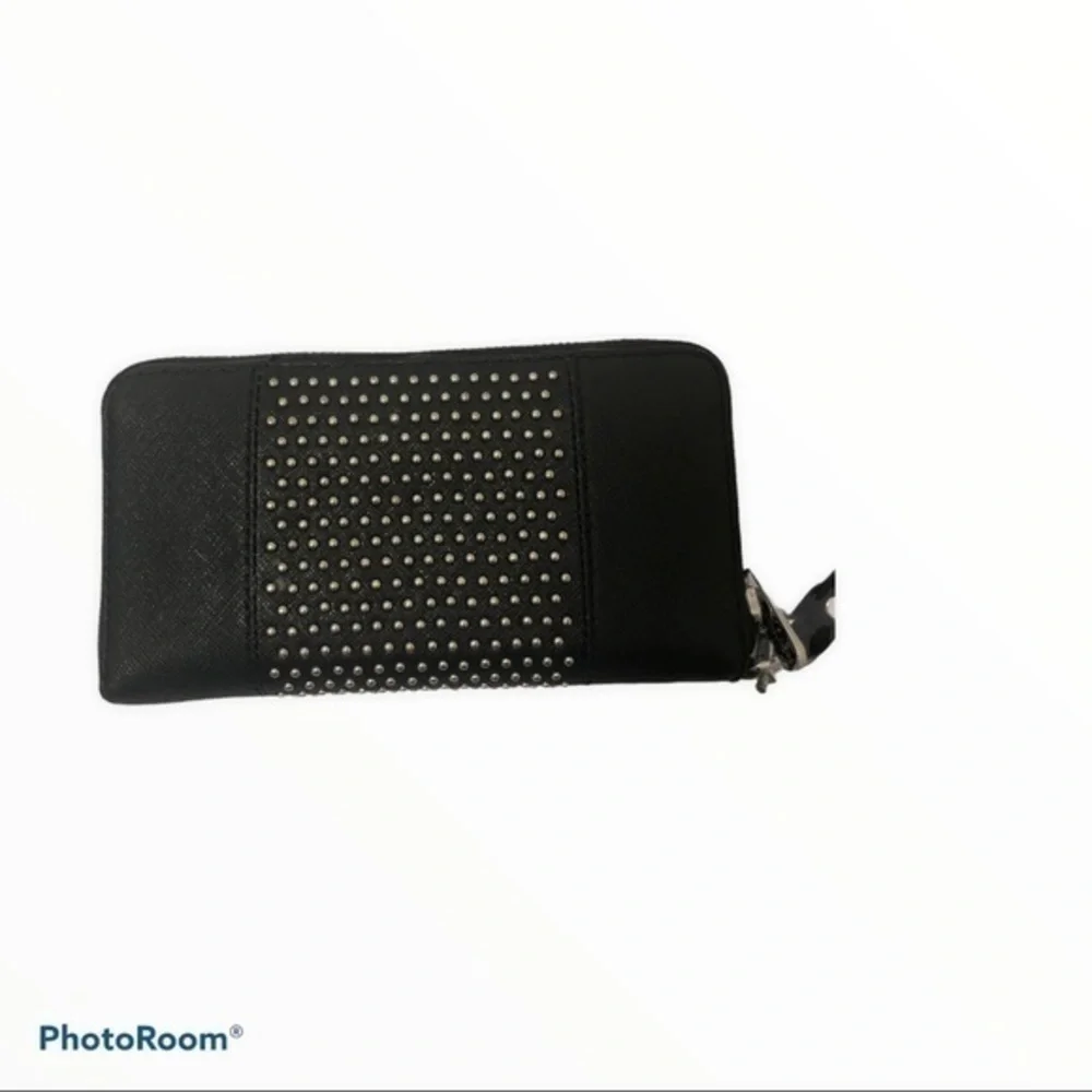 Michael kors black wristlet clutch micro studs